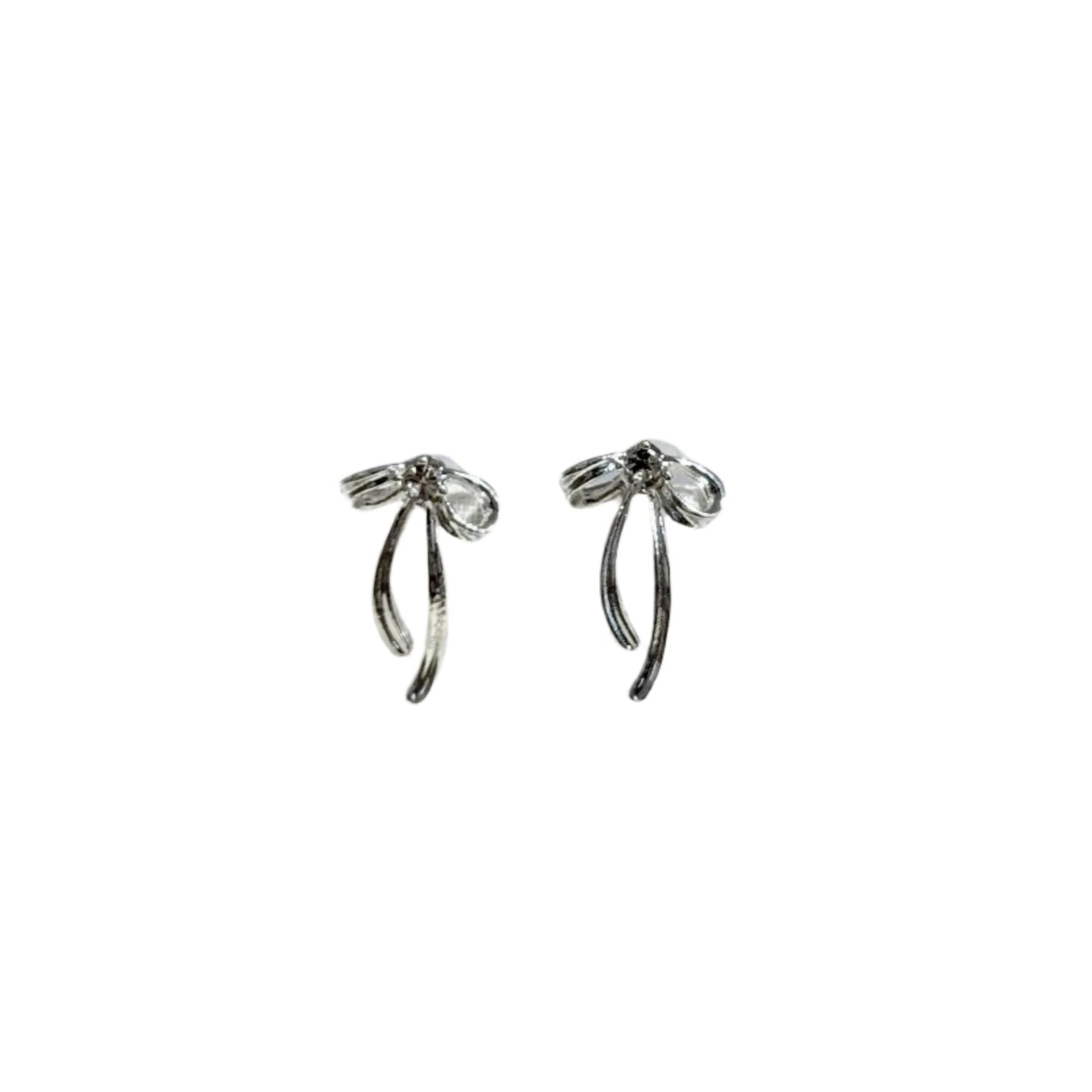 Silver Bow Earring