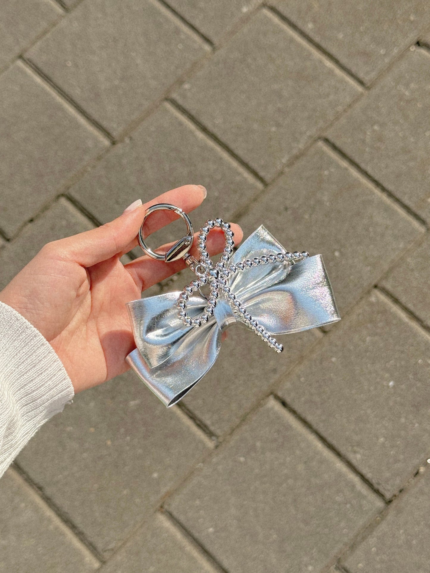 Silver Ribbon Charm