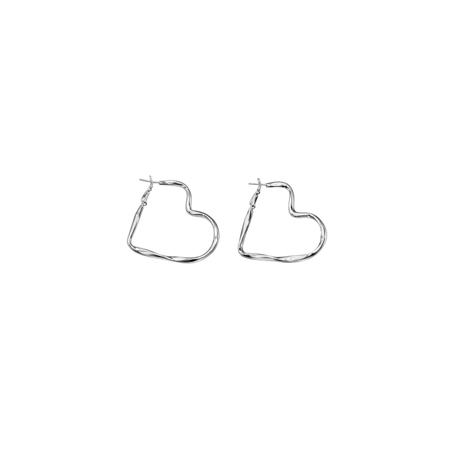 Minimal Heart Hoop Earring
