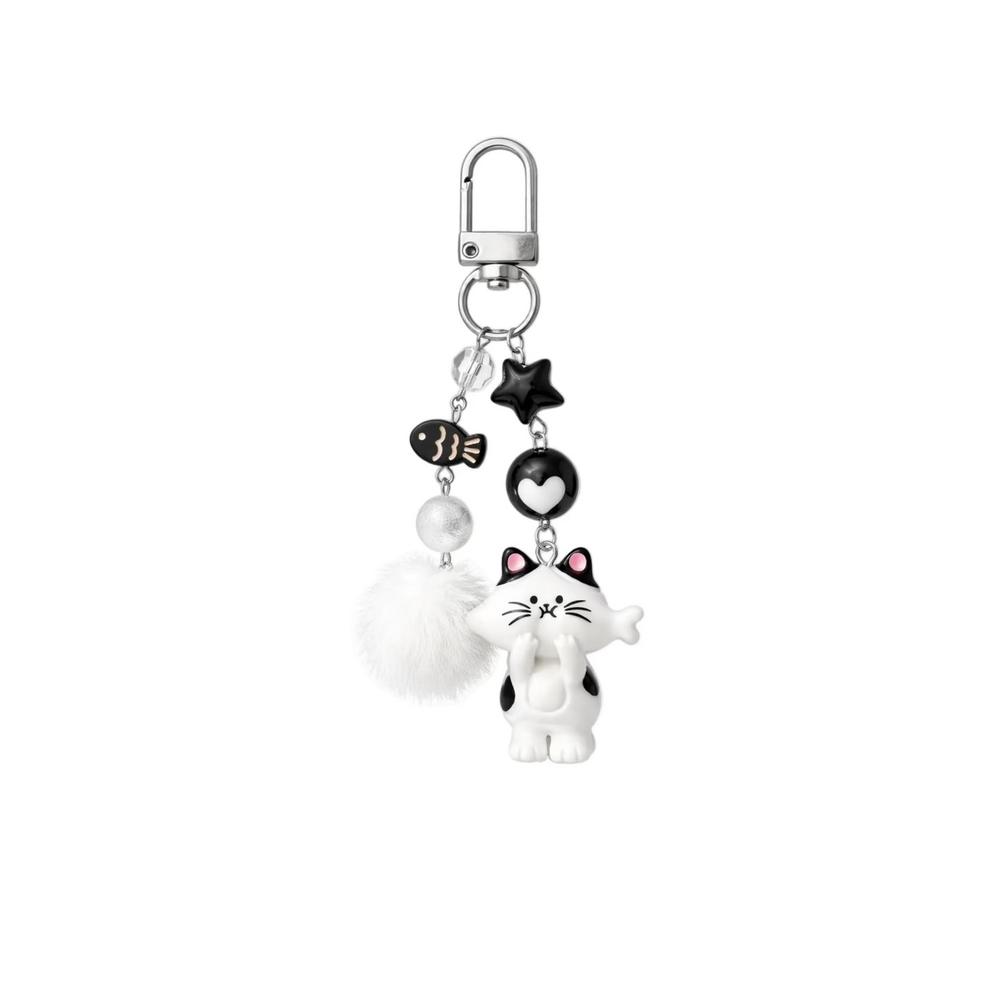 Fluffy Cat Black Charm