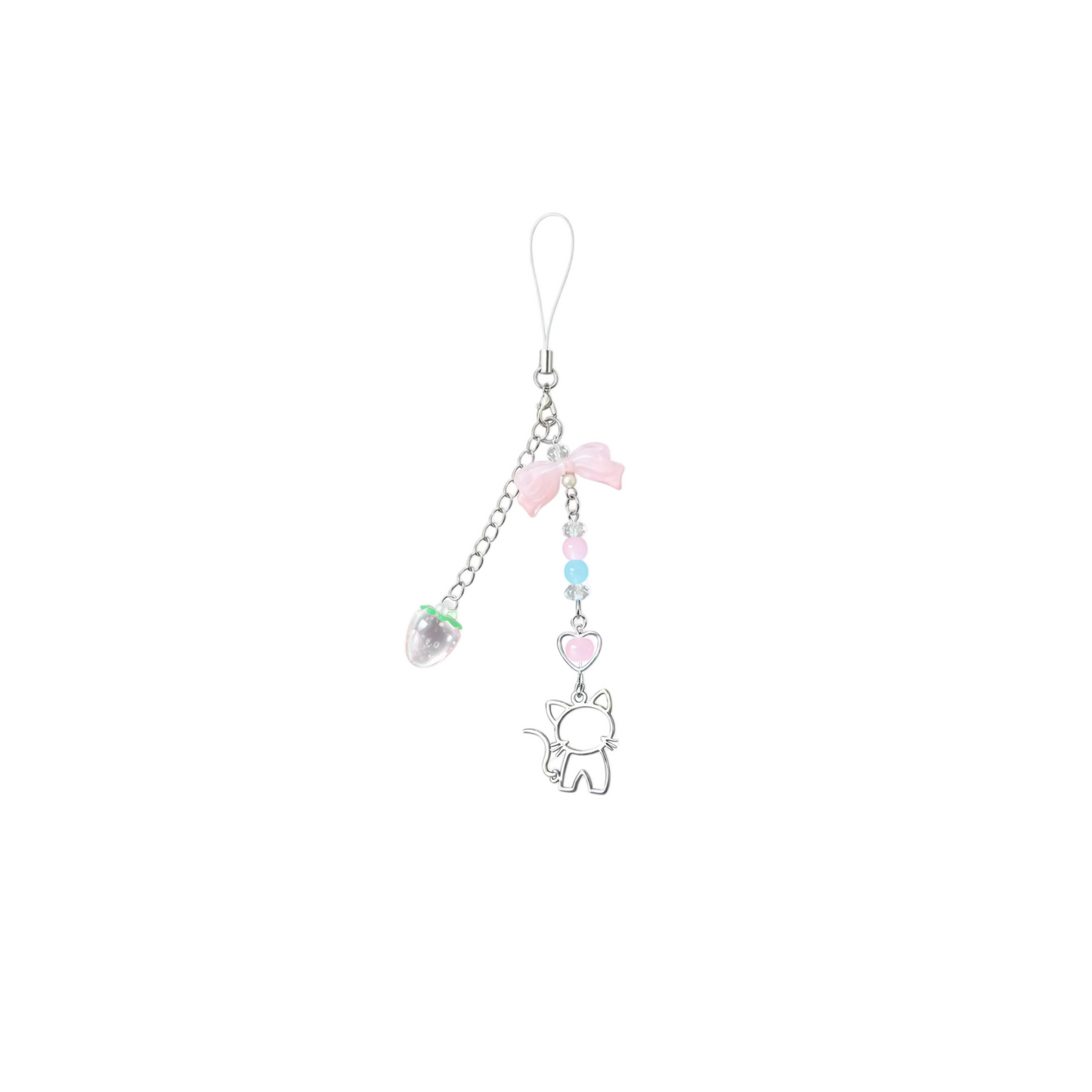 Strawberry With Cat Phone Strap