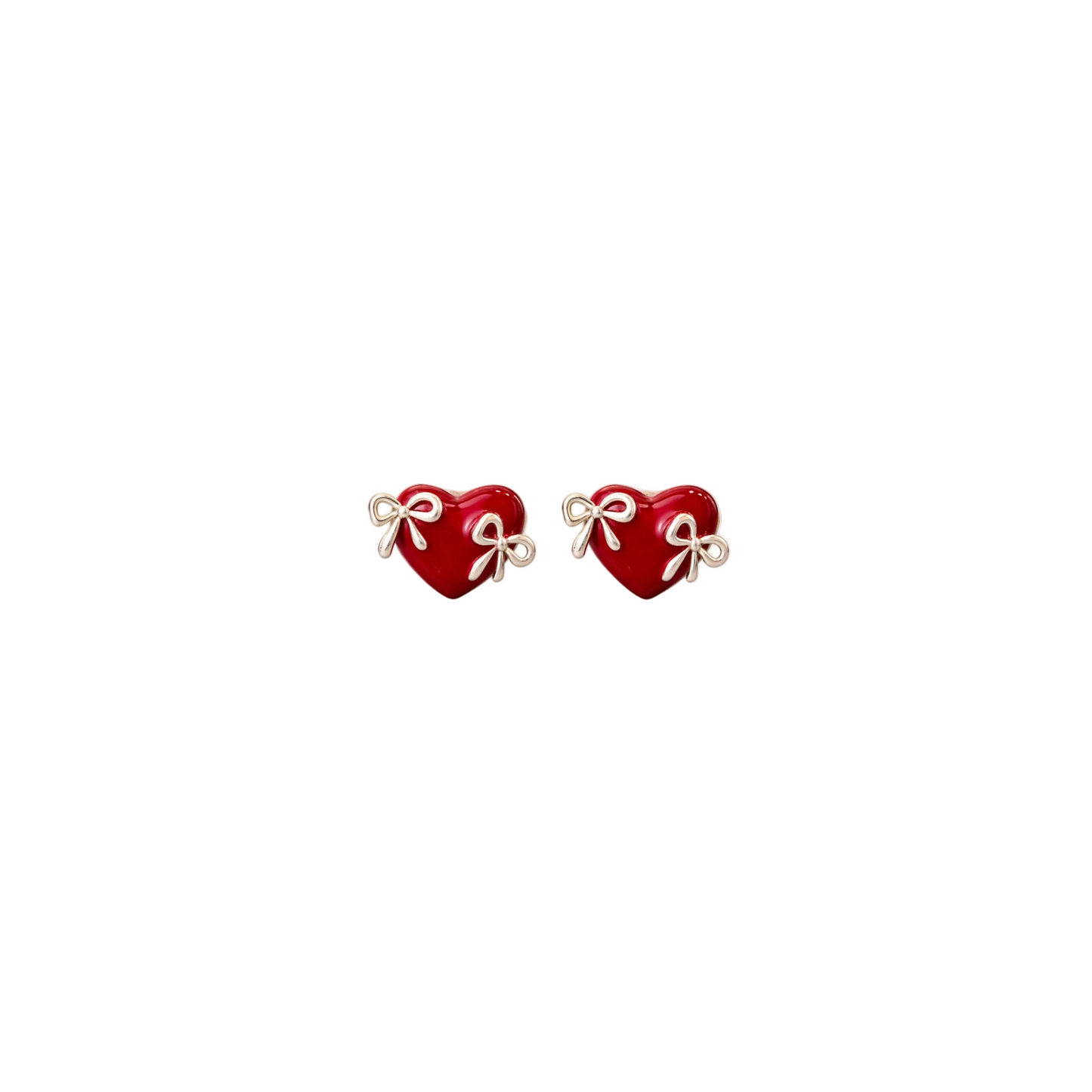 Cherry Bow Heart Earring