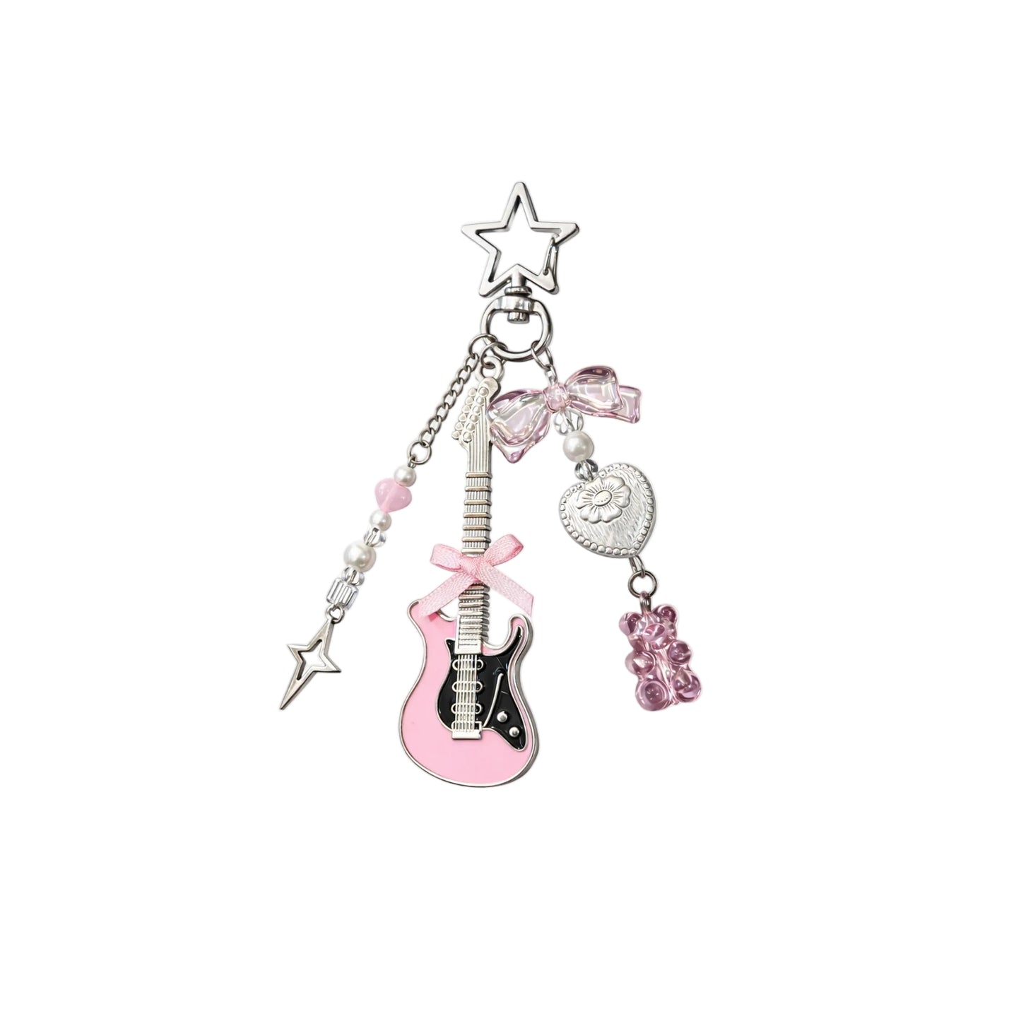 Pink Melody Guitar Charm