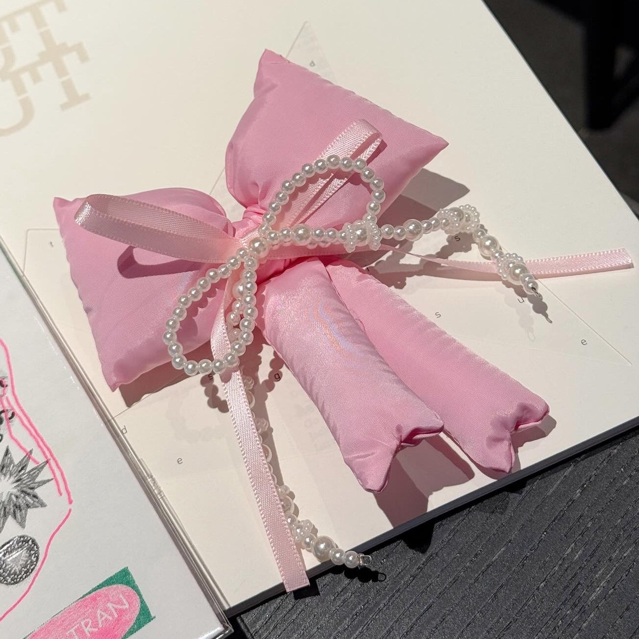Pinky Ribbon Charm