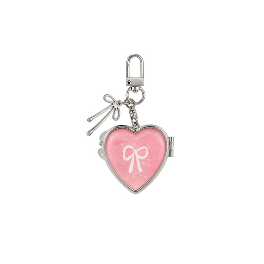 Pinky Ribbon Mirror Charm
