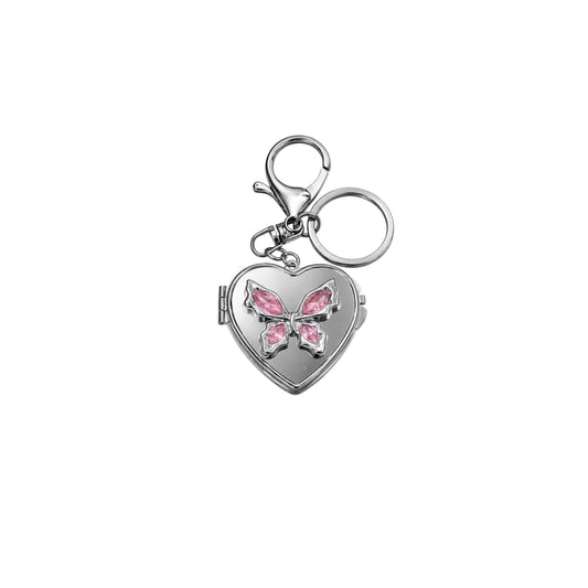 Pink Butterfly Mirror Charm