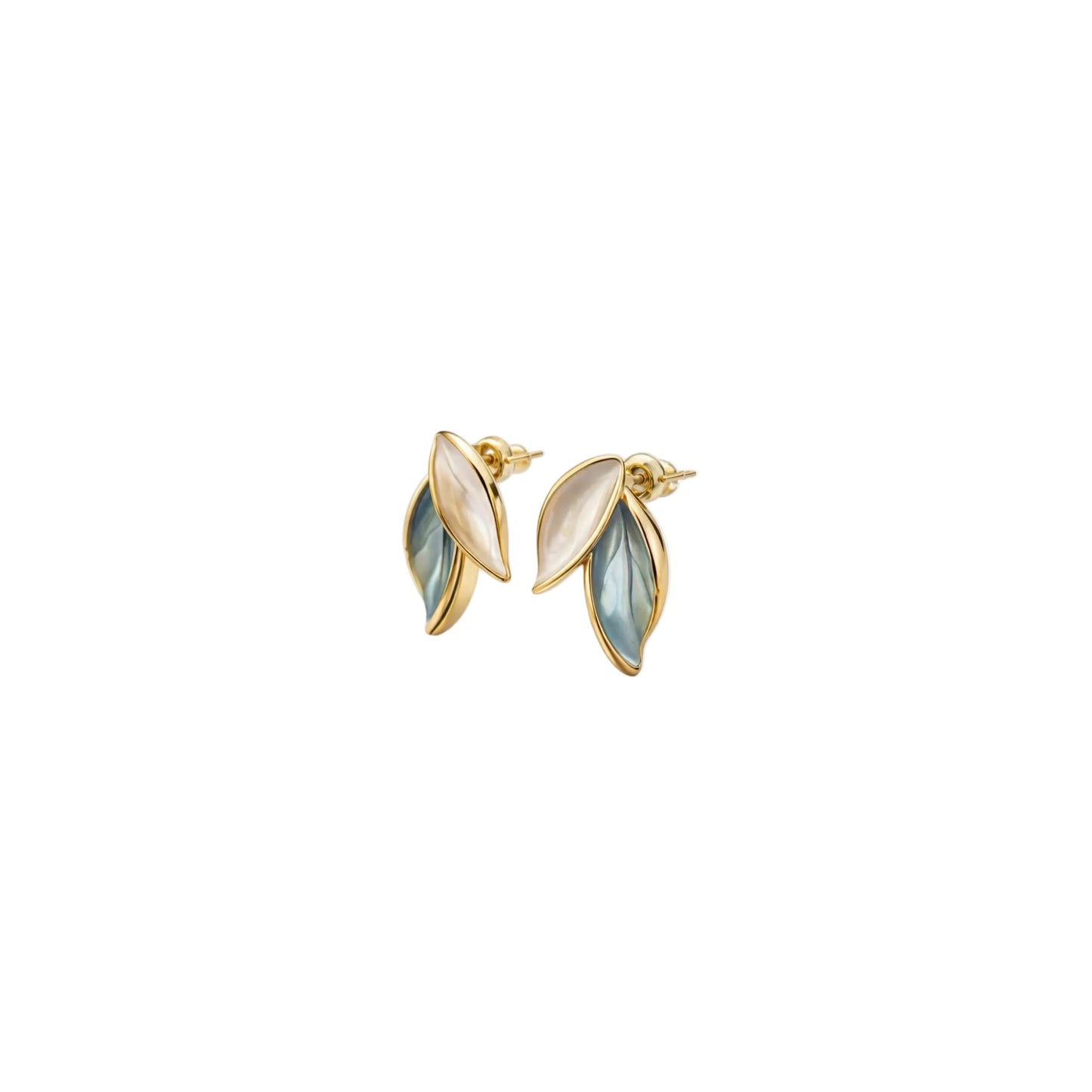 Misty Blue Leaf Earring