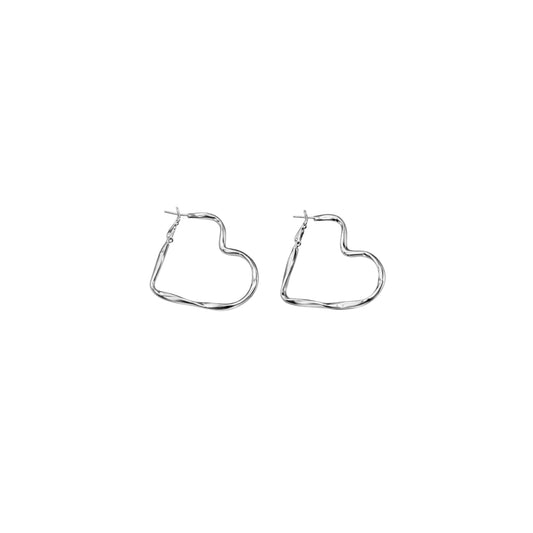 Minimal Heart Hoop Earring