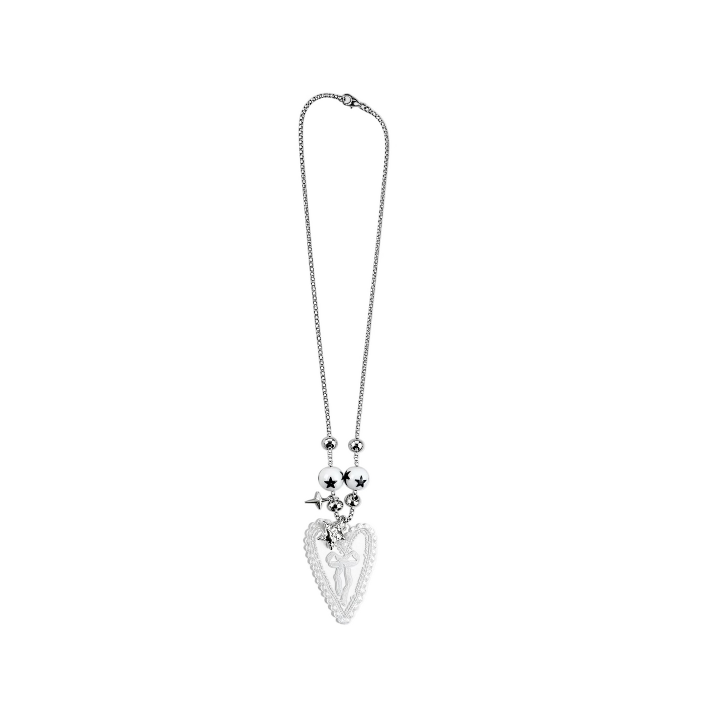 Lizz - White Ribbon Necklace
