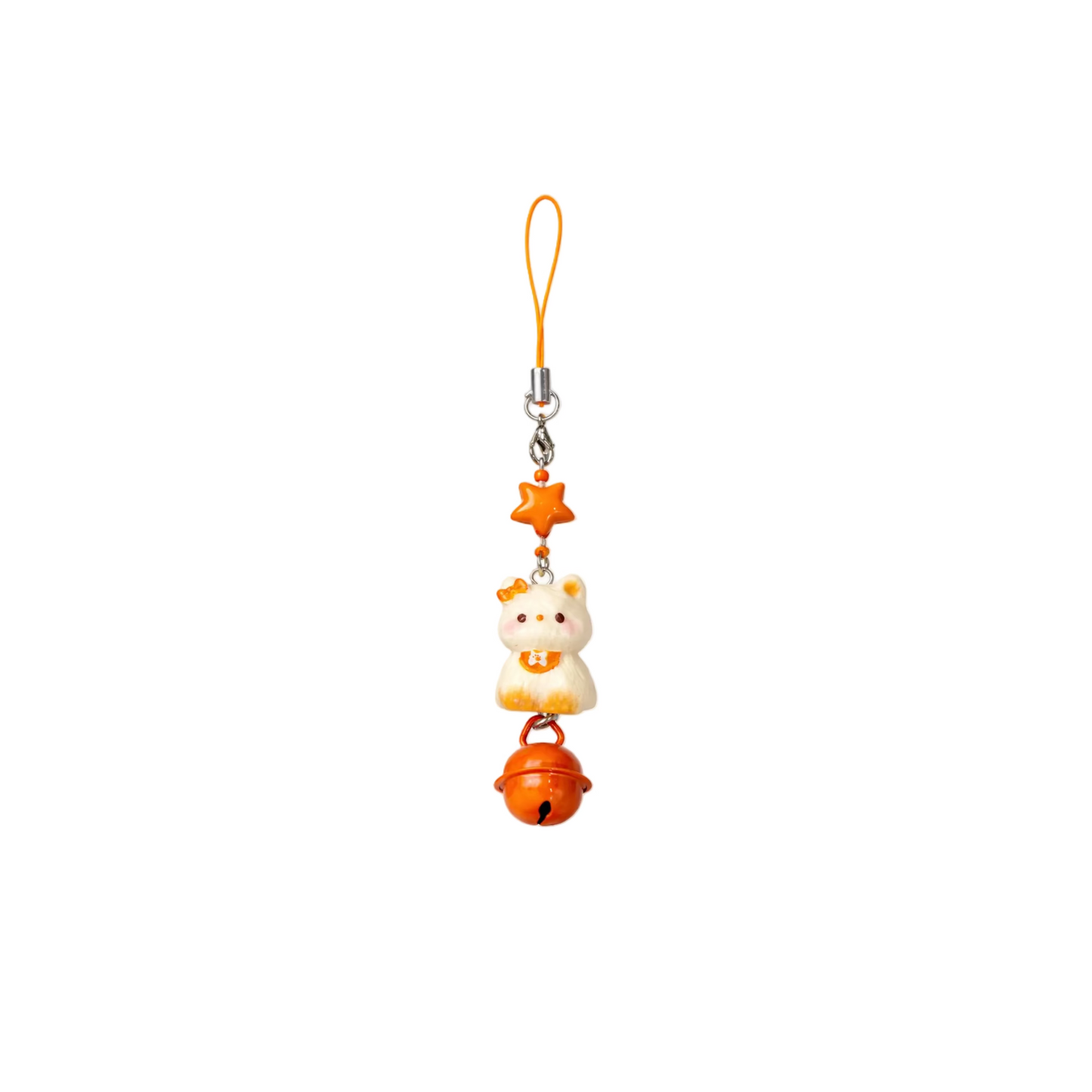 Orange Star Kitty Phone Strap