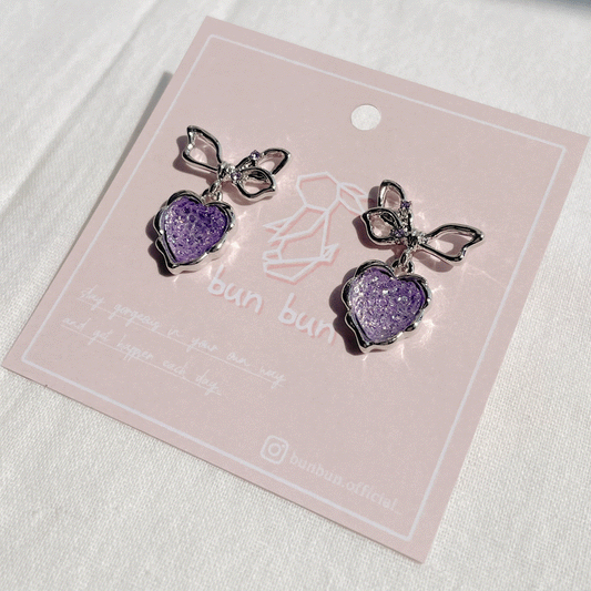 Lilac's Heart Earring